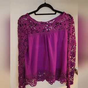 Purple Lovers Blouse. Lacey  Medium